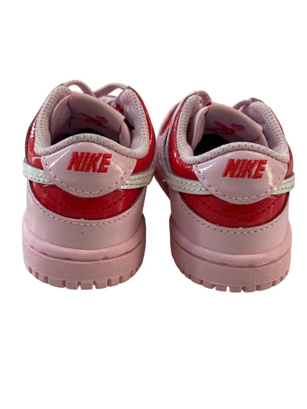 NIKE Baby Girls Pink/Red Patent Leather Sneakers US 6C Heart Design Toddler - Picture 4 of 9